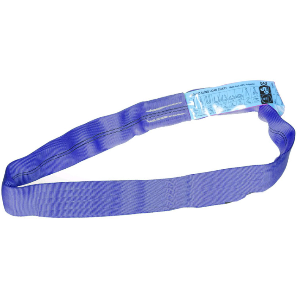 Thumbnail for Round Lifting Sling -  8 Tonne - Blue Polyester Webbing  