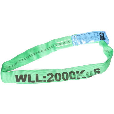 Thumbnail for Round Lifting Sling -  2 Tonne - Green Polyester Webbing  